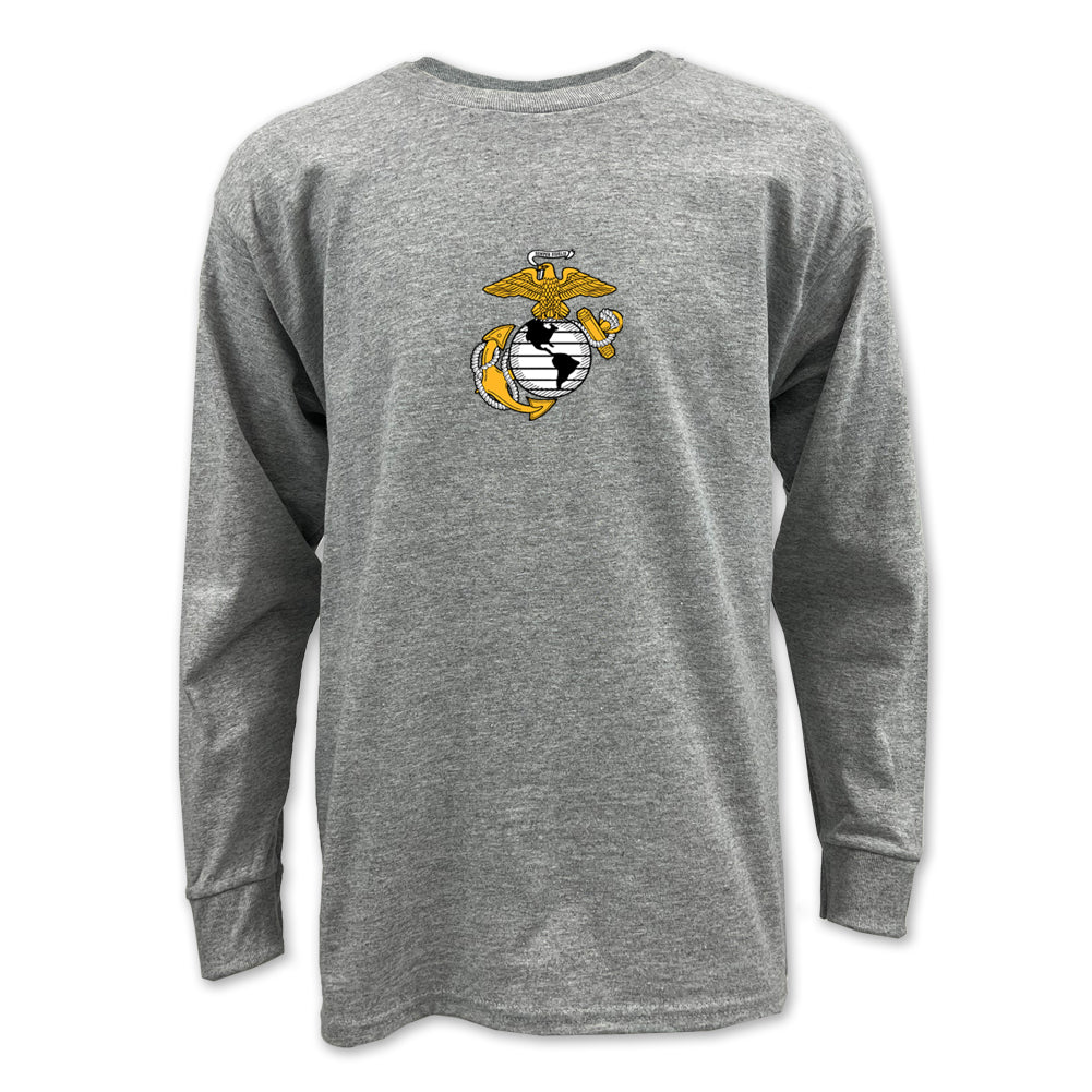 Pick Your Design Marines Youth Long Sleeve T-Shirt (Grey)
