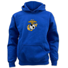 Load image into Gallery viewer, Pick Your Design Marines Youth Hooded Sweatshirt (Royal)
