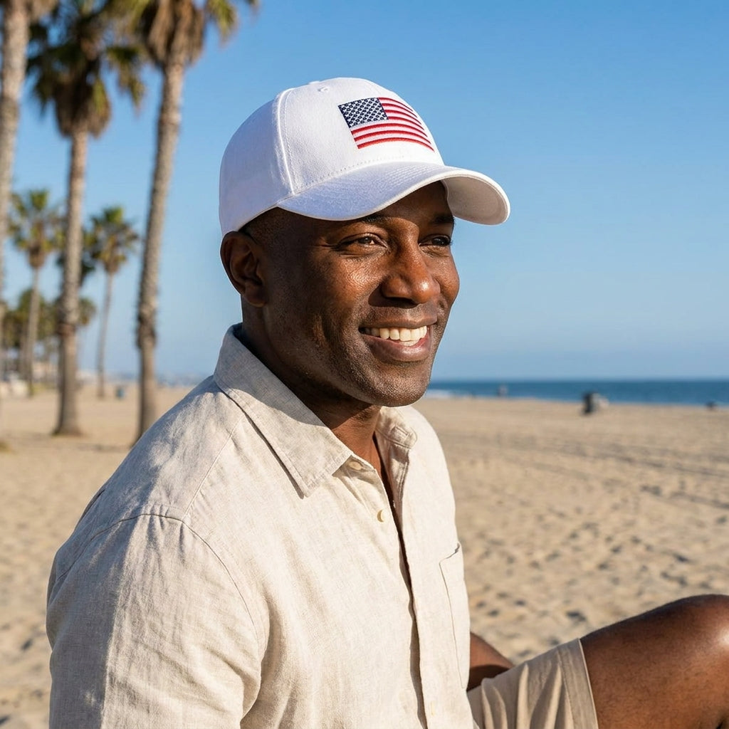 USA Flag Hat (White)