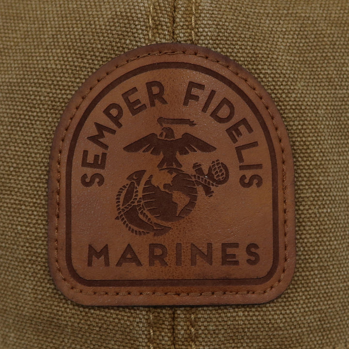 MARINES SEMPER FIDELIS CANVAS ADJUSTABLE HAT (CAMEL)
