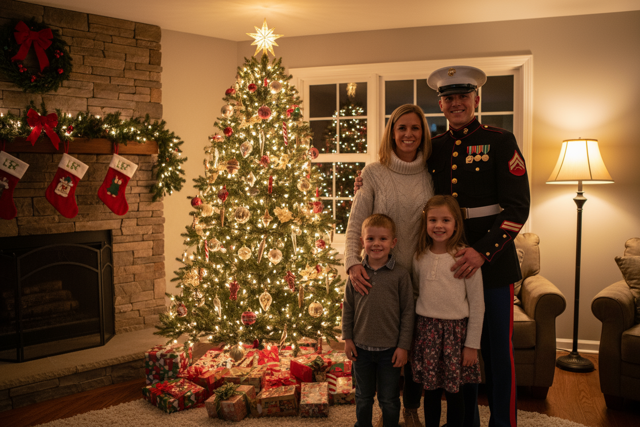 us marine family at christmas