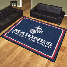 Load image into Gallery viewer, U.S. Marines 8&#39; X 10&#39; Plush Rug (Navy)