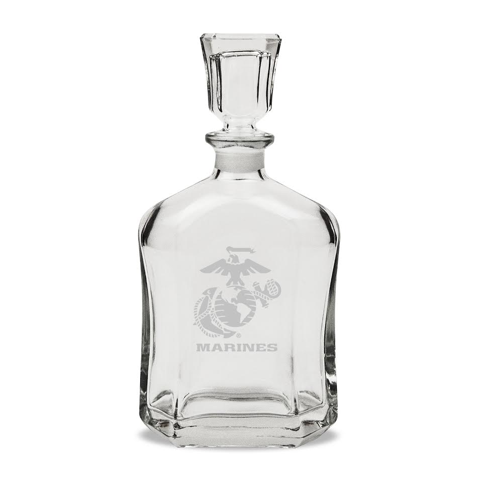 Marines EGA 23.75oz Crystal Whiskey Decanter