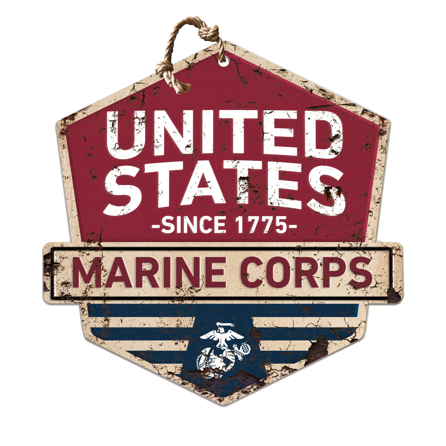 Marines Rustic Badge Logo Sign
