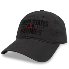 Load image into Gallery viewer, United States Marines Lightweight Relaxed Twill Hat (Washed Black)
