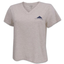 Load image into Gallery viewer, Folds of Honor Ladies USA Flag Intramural V-Neck T-Shirt (Heather Linen)