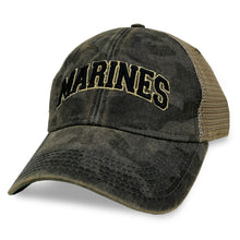 Load image into Gallery viewer, Marines Arch Old Favorite Trucker Hat (Black Field Camo)