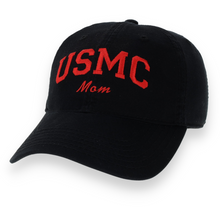 Load image into Gallery viewer, USMC Mom Relaxed Twill Hat (Black/Red)