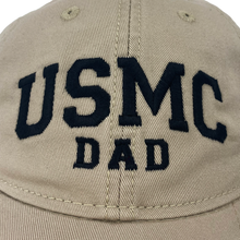 Load image into Gallery viewer, USMC Dad Relaxed Twill Hat (Khaki/Black)