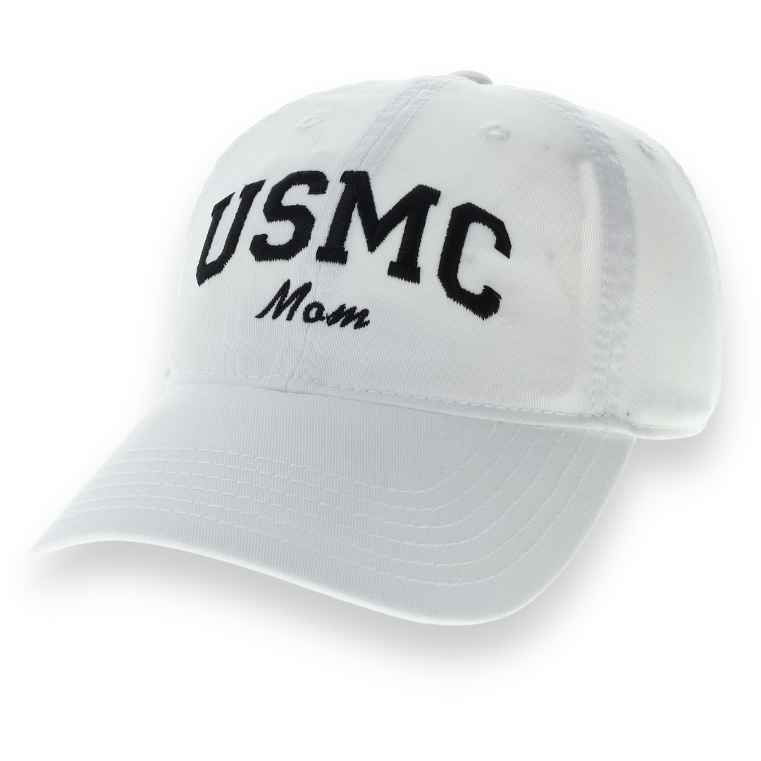 USMC Mom Relaxed Twill Hat (White/Black)