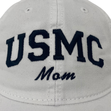 Load image into Gallery viewer, USMC Mom Relaxed Twill Hat (White/Black)