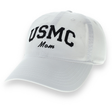 Load image into Gallery viewer, USMC Mom Relaxed Twill Hat (White/Black)
