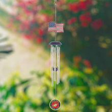 Load image into Gallery viewer, Marines Seal USA Flag Wind Chimes