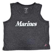 Load image into Gallery viewer, Marines Ladies Burnout Boxy Tank (Heather Black)