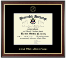 Load image into Gallery viewer, United States Marine Corps Honorable Discharge Certificate Frame (Horizontal)