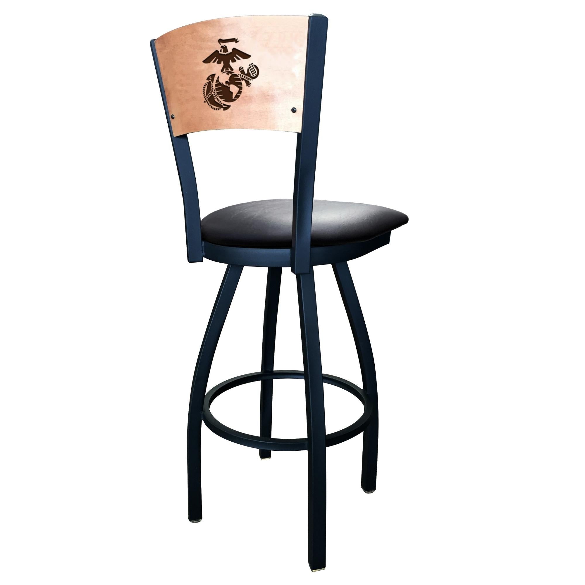 Marines EGA Swivel Stool with Laser Engraved Back