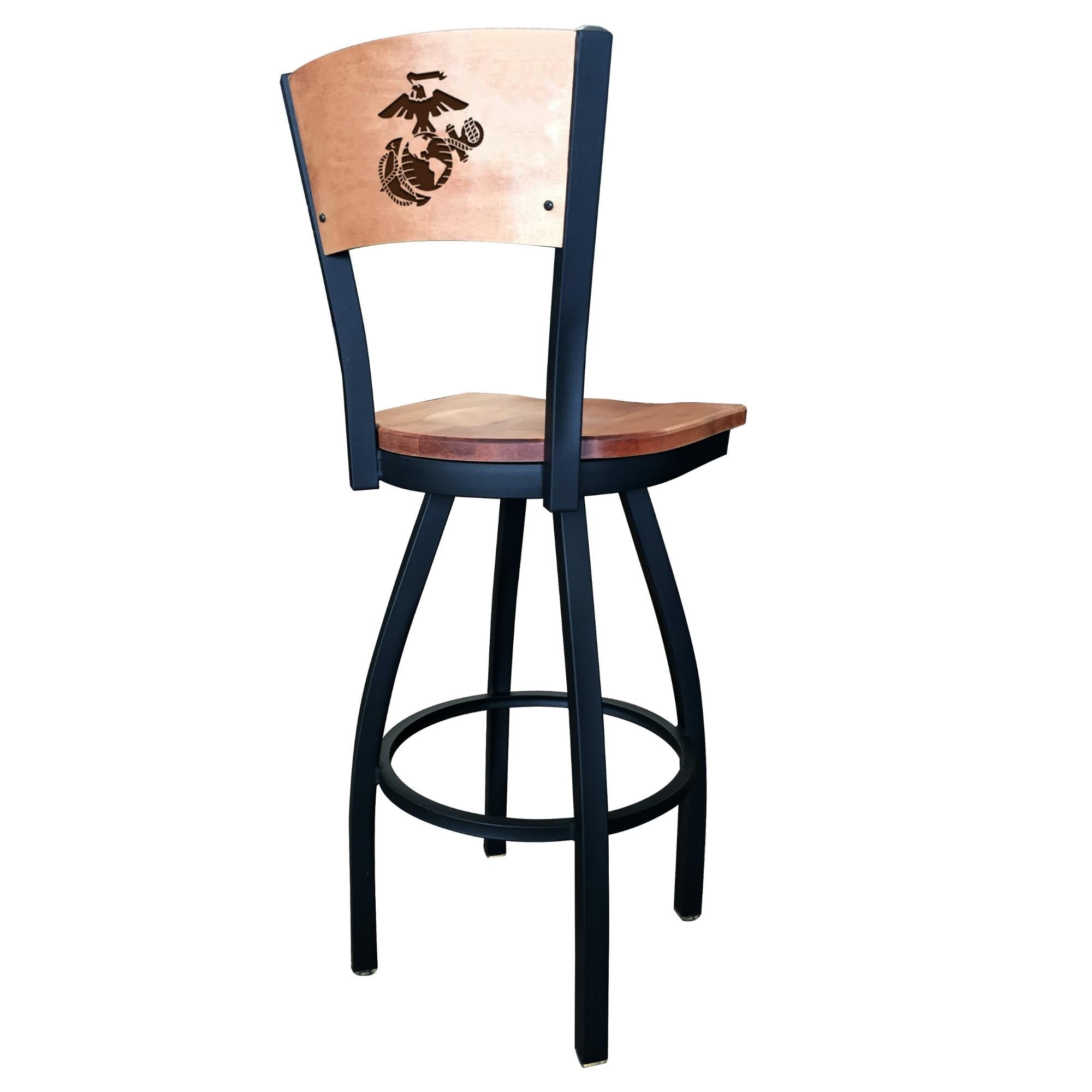 Marines EGA Swivel Stool with Laser Engraved Back