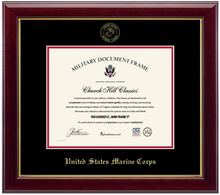 Load image into Gallery viewer, United States Marine Corps Gold Embossed Gallery Certificate Frame (Horizontal)