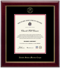Load image into Gallery viewer, United States Marine Corps Gold Embossed Gallery Certificate Frame (Vertical)