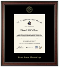 Load image into Gallery viewer, United States Marine Corps Gold Embossed Studio Certificate Frame (Vertical)