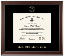 Load image into Gallery viewer, United States Marine Corps Gold Embossed Studio Certificate Frame (Horizontal)