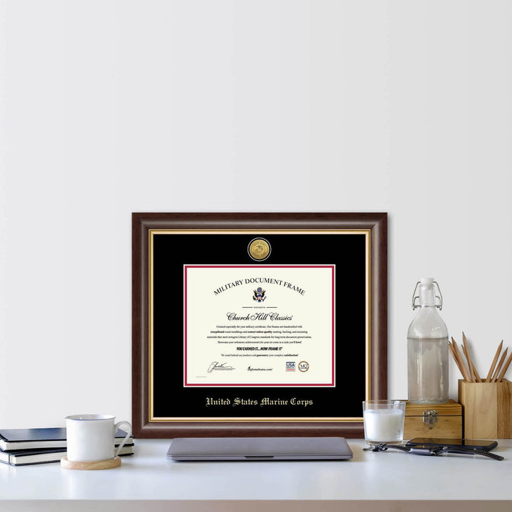 United States Marine Corps Gold Engraved Hampshire Certificate Frame (Horizontal)*
