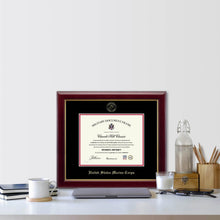 Load image into Gallery viewer, United States Marine Corps Gold Embossed Gallery Certificate Frame (Horizontal)