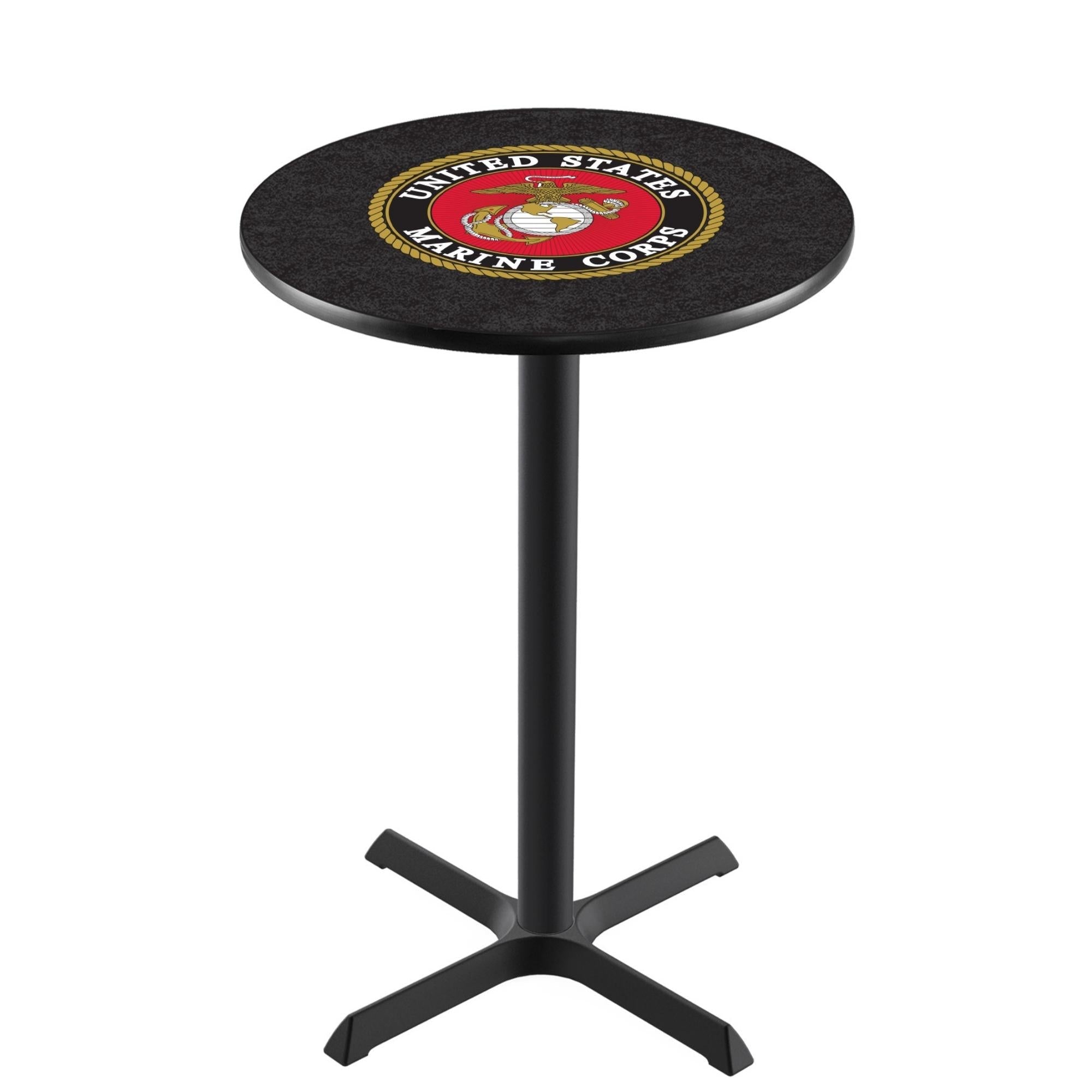 Marines EGA Pub Table with X-Style Base (Black)