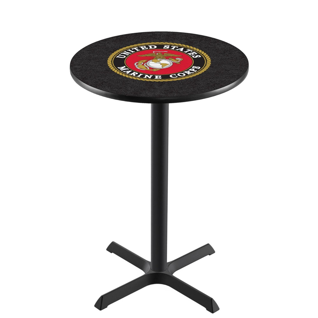 Marines EGA Pub Table with X-Style Base (Black)*