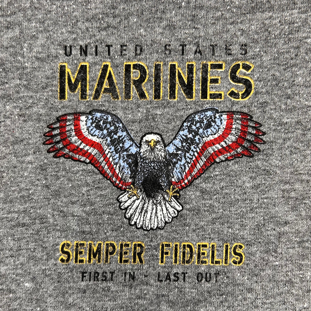 Marines Stars and Stripes T-Shirt (Graphite)