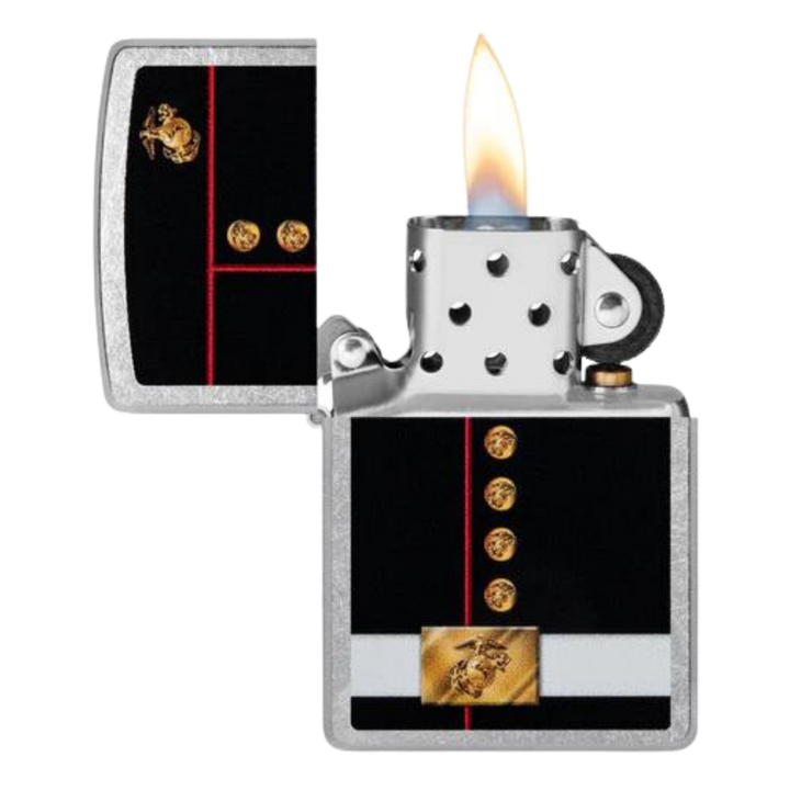 Marines Uniform Street Chrome Color Logo Zippo