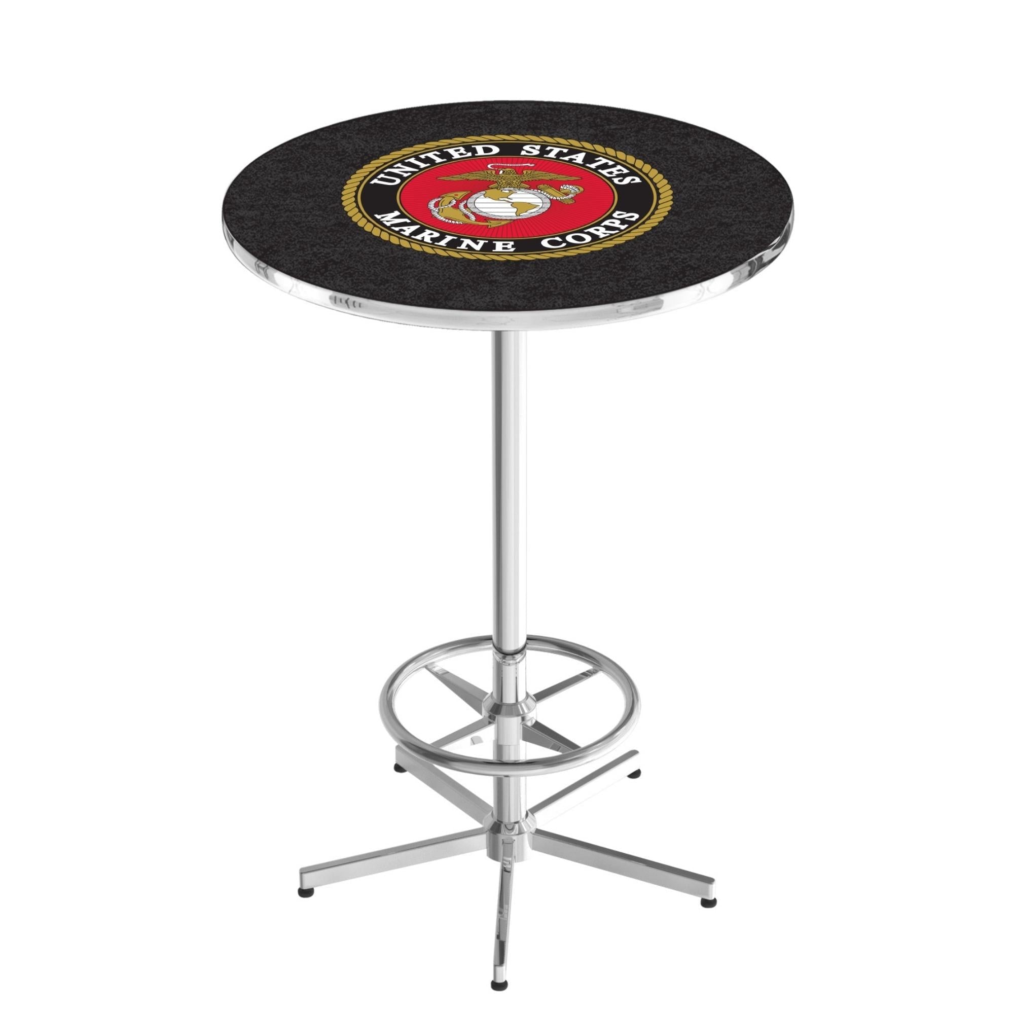 Marines EGA Pub Table with Foot Rest