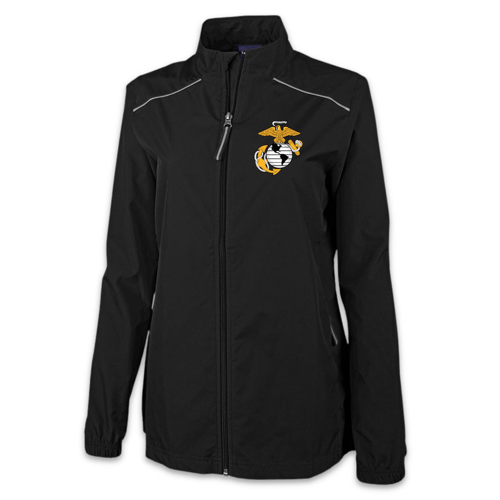 Marines EGA Ladies Pack-N-Go Full Zip Jacket (Black)
