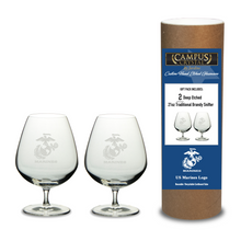 Load image into Gallery viewer, Marines EGA Set of Two 21oz Brandy Snifter Glasses*