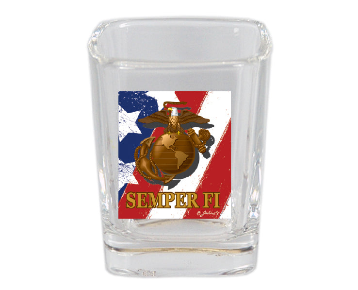 Marines Semper Fi Distressed Shot Glass