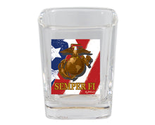 Load image into Gallery viewer, Marines Semper Fi Distressed Shot Glass