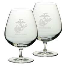 Load image into Gallery viewer, Marines EGA Set of Two 21oz Brandy Snifter Glasses*
