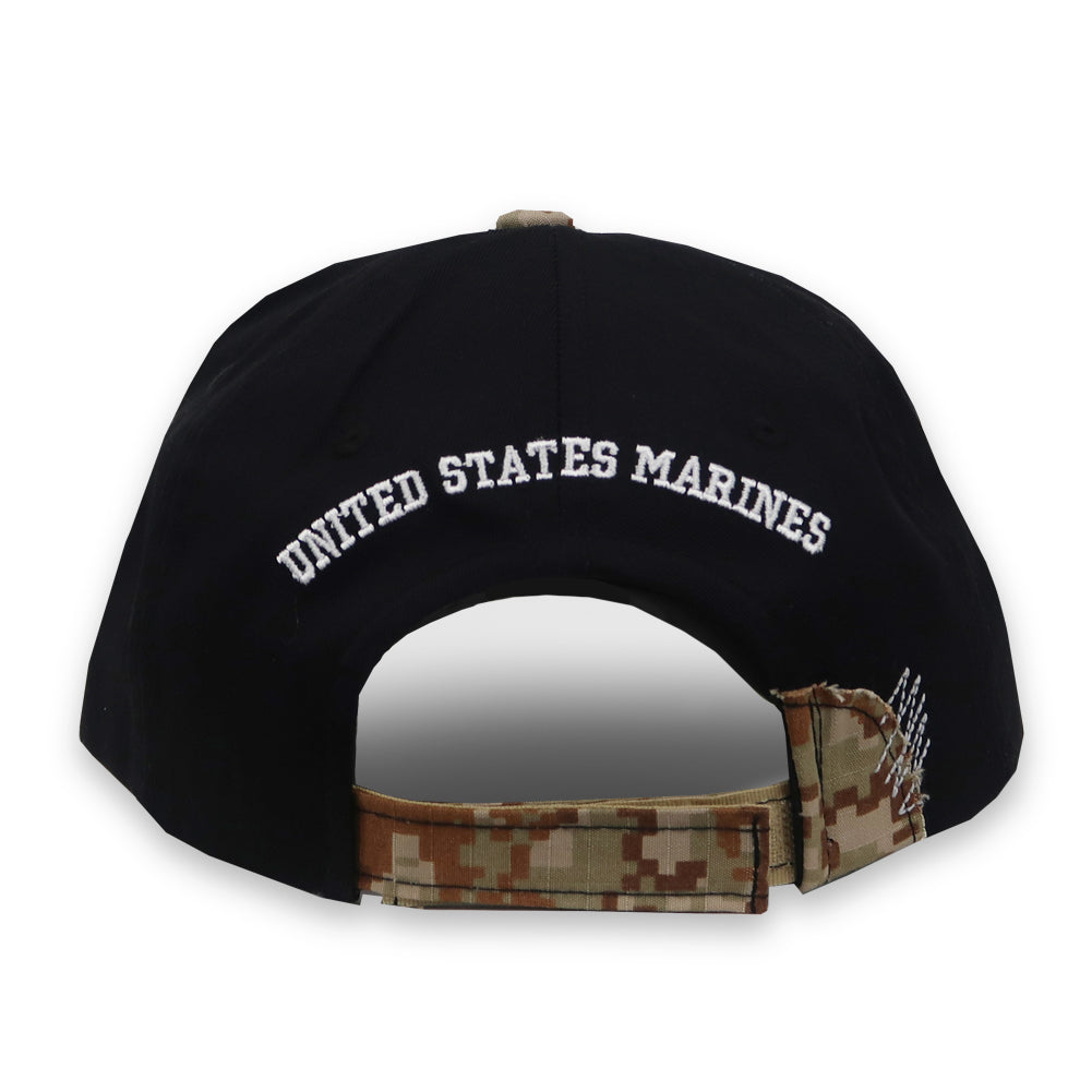 Marines EGA Distressed Camo Front Hat