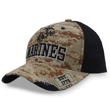 Load image into Gallery viewer, Marines EGA Distressed Camo Front Hat