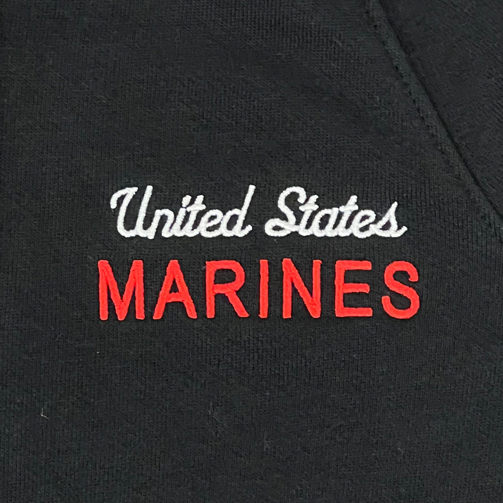 Marines Champion Ladies University Full Zip Fleece Hood (Black)