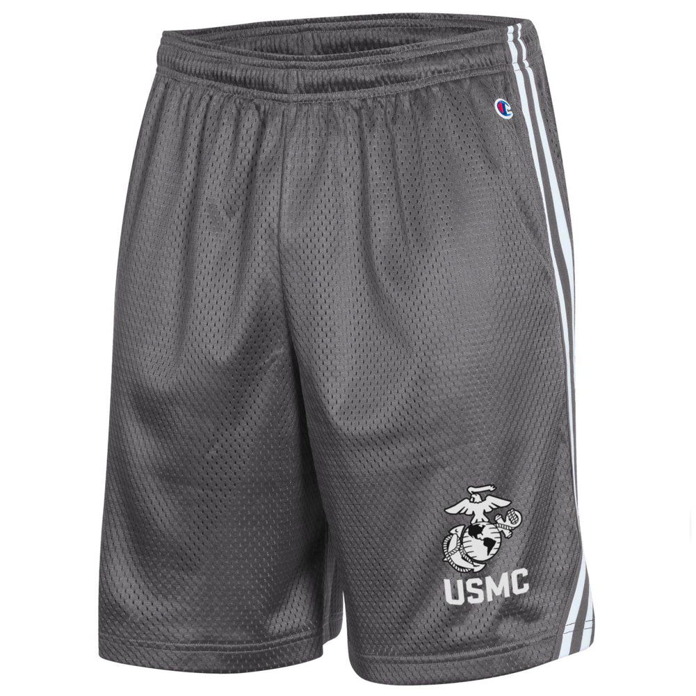 Marines Champion EGA Men's Athletic Shorts with Pockets (Granite)