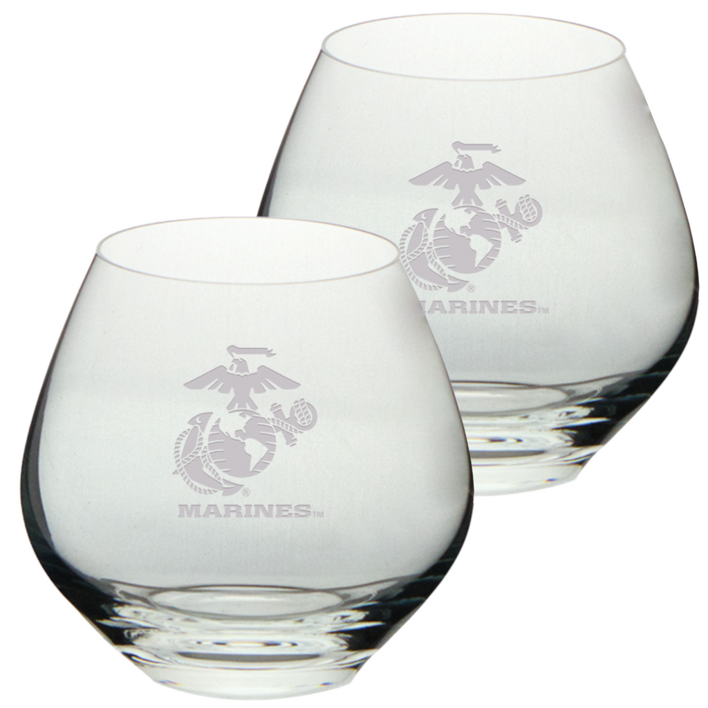 Marines EGA Set of Two 15oz British Gin Glasses (Clear)