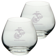 Load image into Gallery viewer, Marines EGA Set of Two 15oz British Gin Glasses (Clear)