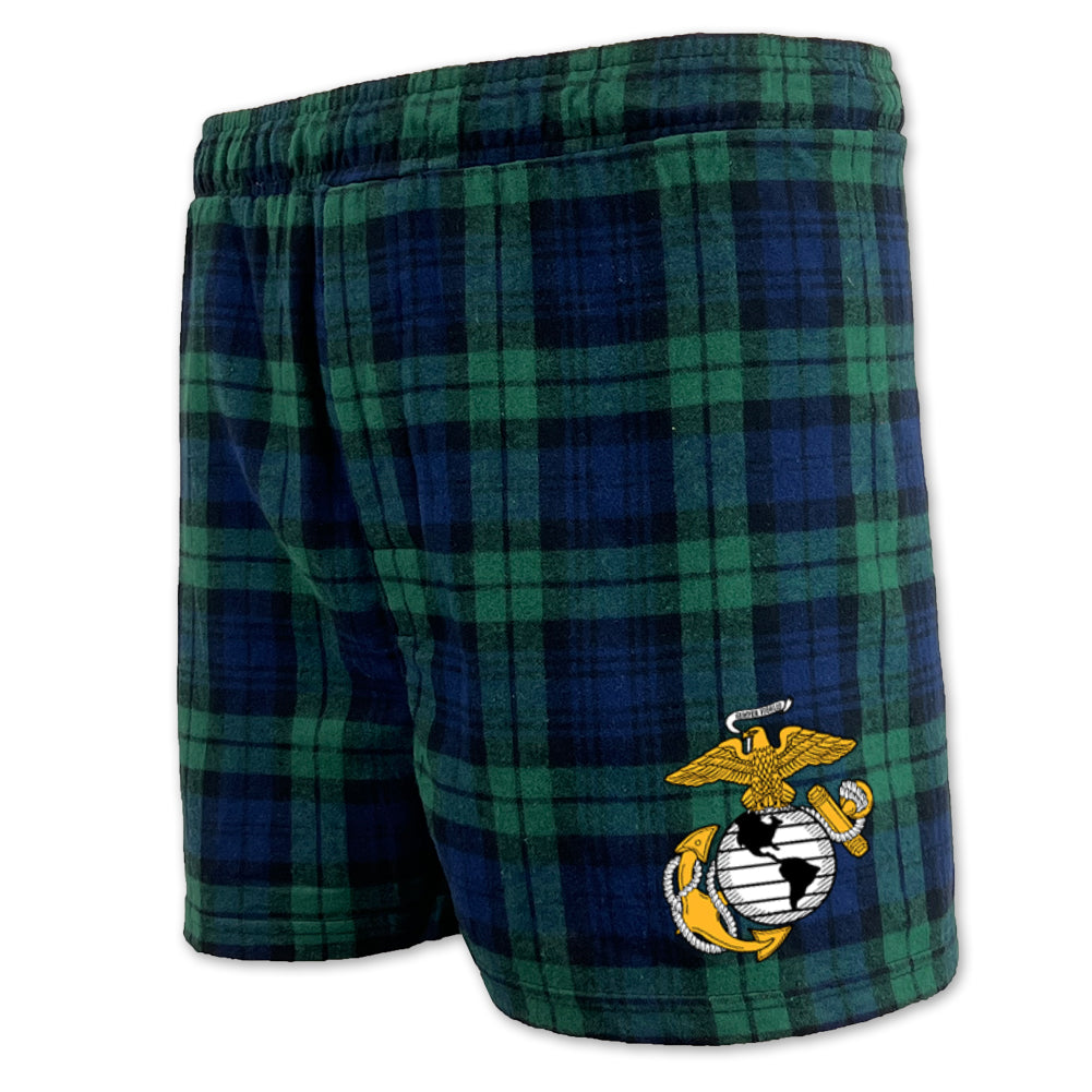 Marines EGA Logo Flannel Shorts (Blackwatch)