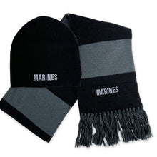 Load image into Gallery viewer, US Marines Scarf/Beanie Gift Pack (Black/Grey)