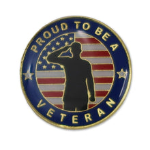 Load image into Gallery viewer, Proud To Be A Veteran Lapel Pin