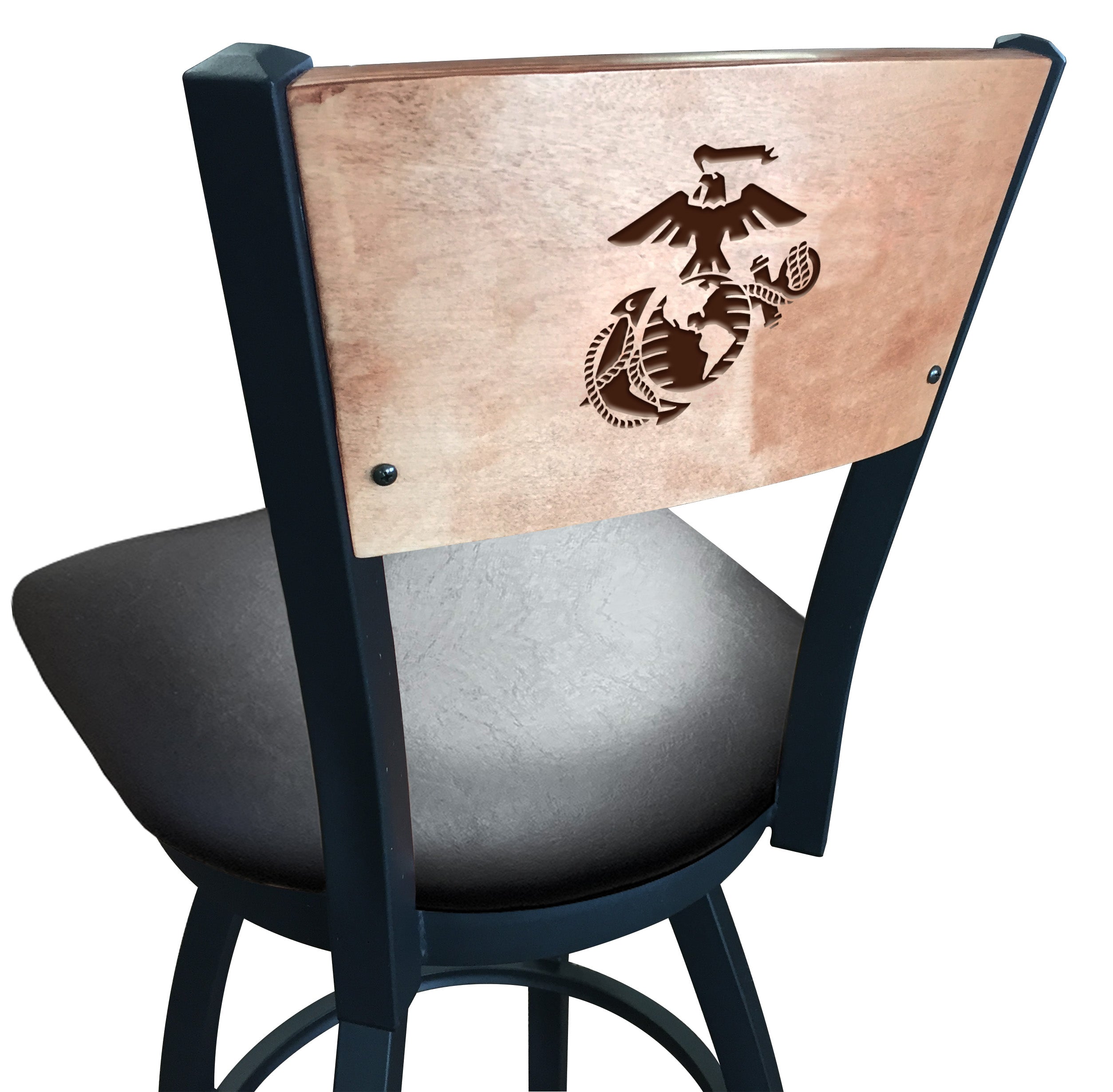 Marines EGA Swivel Stool with Laser Engraved Back