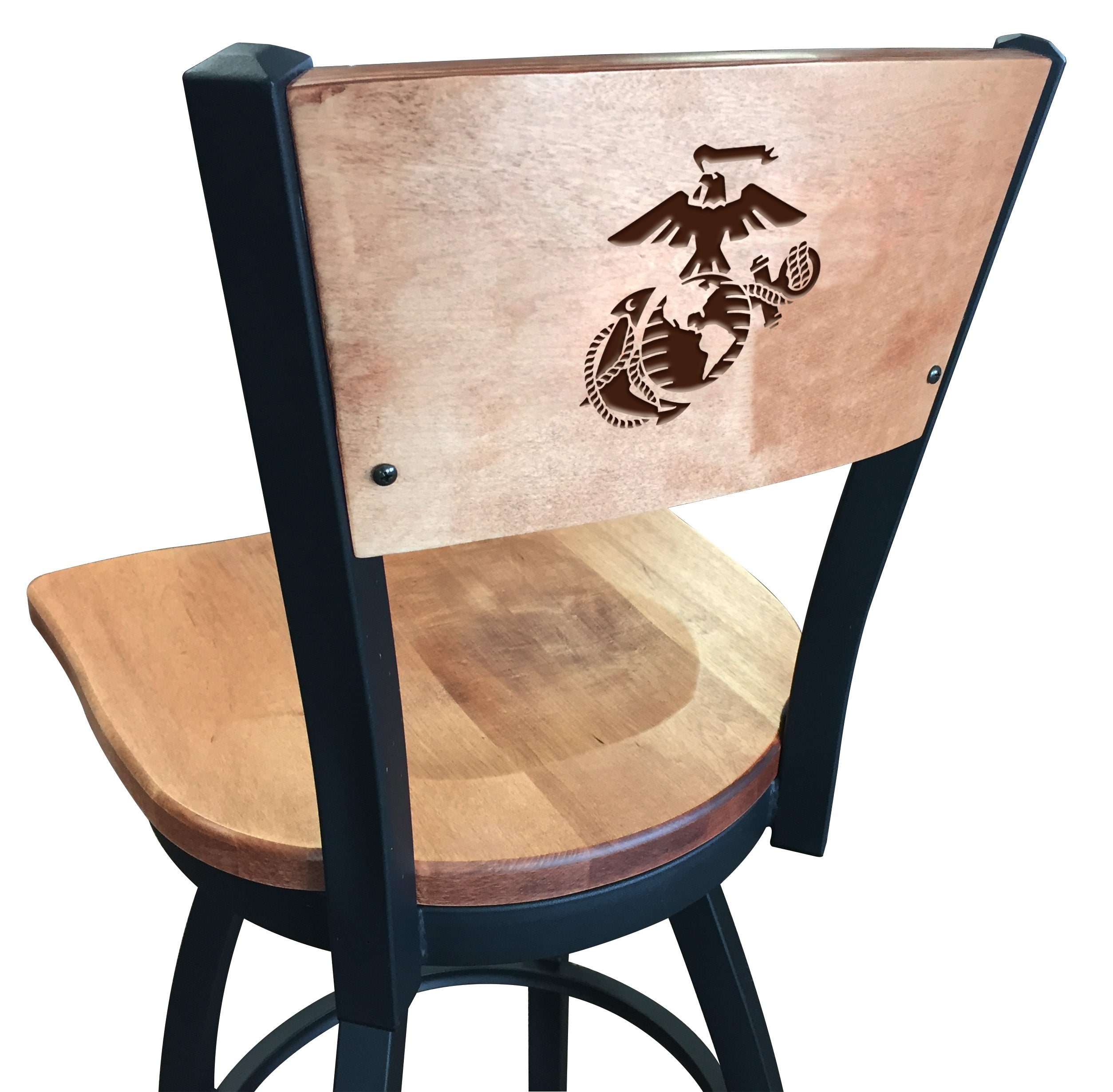 Marines EGA Swivel Stool with Laser Engraved Back