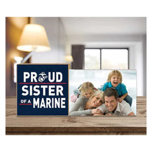 Load image into Gallery viewer, Marines Floating Picture Frame Military Proud Sister