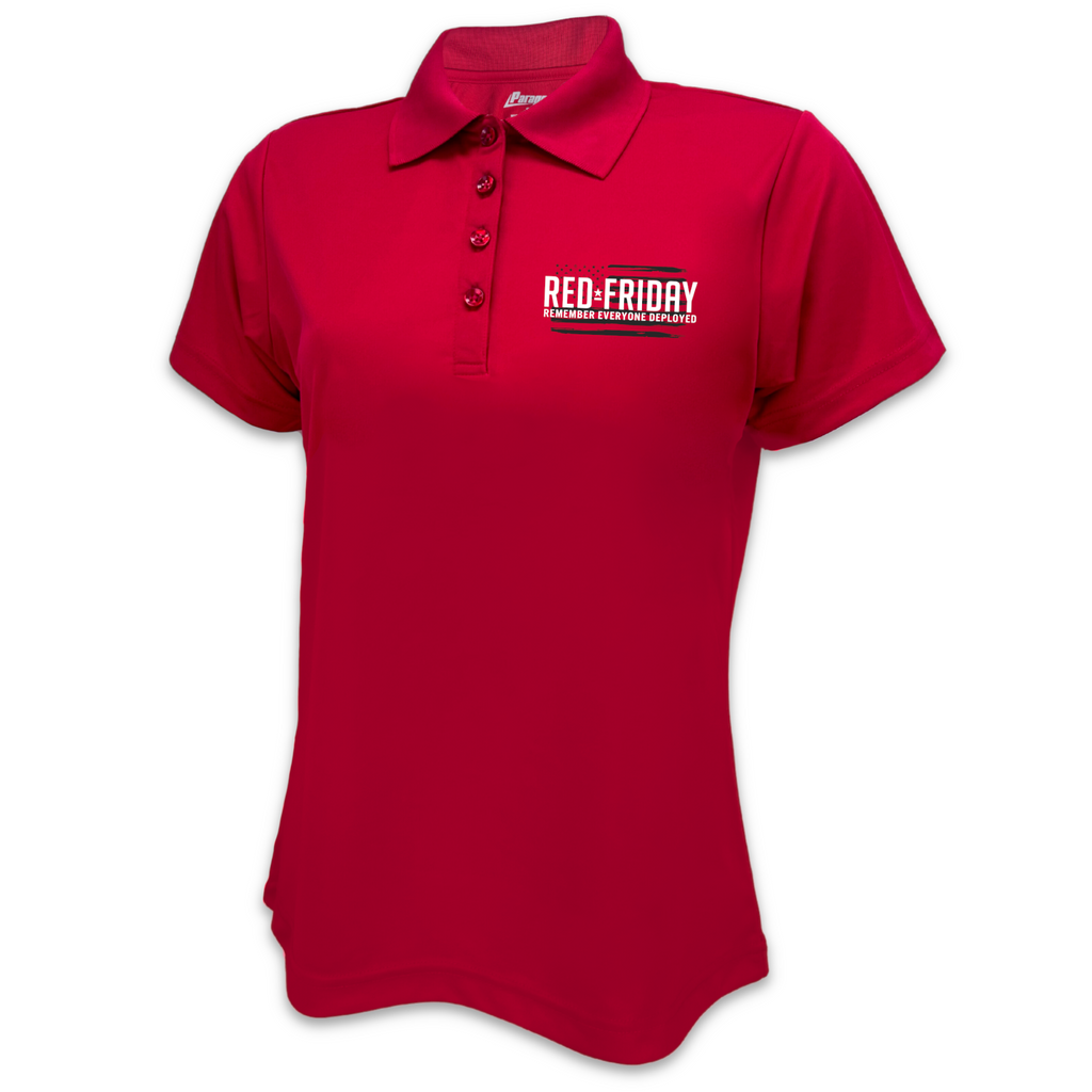 RED Friday Ladies Performance Polo (Red)